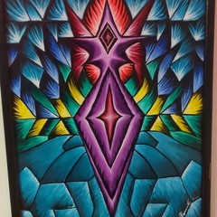 Veron Ramsawak Abstract Geometric Painting, Framed 2012, Abstract Style Art