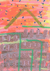 ACEO ATC CARD „Pyramidiot“ Original Abstract Painting 2.5×3.5