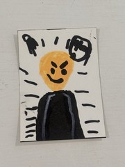 ACEO Watercolor Paper Acrylic Painting Original Mini Art ATC Title Jay Villain