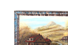Vintage Homestead Oil Painting On Masonite Joseph Charles Frumes 1983