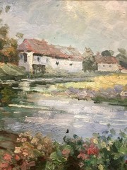 French Riviera Style Post Impressionist Painting
