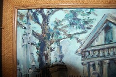 FRAMED ORIGINAL OIL ON CANVAS EL TEMPLETE OLD HAVANA, CUBA ARTIST: HECTO VIDAL