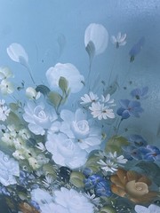 Vintage Original Signed AndersonStill Life Flowers in Vase Painting 38×38 Framed