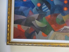 LARGE ABSTRACT PAINTING NIGHT EXPRESSIONISM MODERNISM CUBIST CUBISM Mystery
