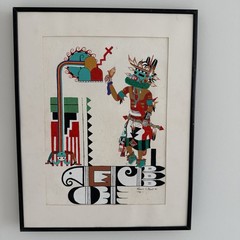 Original Hopi Katsina Painting Signed Robert S Albert ’82 Framed Native Art IAIA