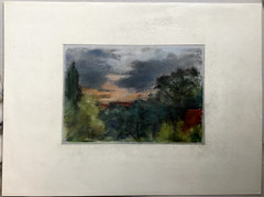 Franz Ehmke 1928 -2018 GDR Painter Berln Pankow Roofs Pastel Thunderstorm Signed