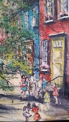 Original Signed Elaine Roth Impressionist – Charleston Children-Mixed Media/Oil