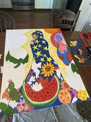 acrylic paintings on canvas hand painted Re-up Frame Size 45×55 Signed By Artist