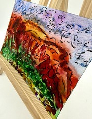Abiquiu Watercolor Painting Pen And Ink The Colors Of Abiquiu2 Original By Mel