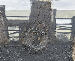 Karl Age Ruget Brutalist Abstract Mixed Media Painting, 1960