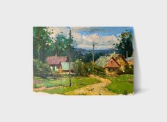 Oil painting Way Ukrainian painter canvas Unframed original Decor landscape