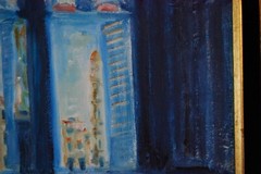 FRAMED OIL VITRALES STAINED GLASS WINDOWS OLD HAVANA, CUBA ARTIST: HECTO VIDAL