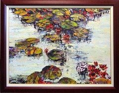 Maya Eventov Untitled Oil on Canvas with beautiful Custom Frame ME082211-02