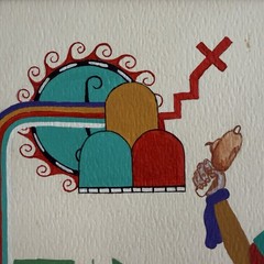 Original Hopi Katsina Painting Signed Robert S Albert ’82 Framed Native Art IAIA