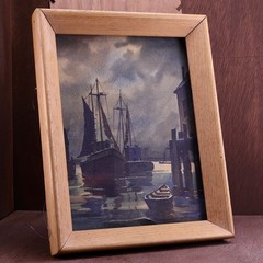 Pair of Original John Cuthbert Hare Harbor Watercolors Signed Cape Cod Art
