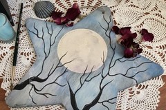 Full Moon Artwork Whimsical Original Painting direct from Artist Witch Aesthetic