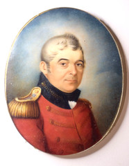 Miniature Painting BRITISH MAJOR 19th C SIGNED PAUL FREDERICK DE CASELLI 3in