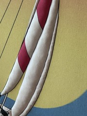 Vintage 1970s-80s Quilted Trapunto Sailboat Sunset Wall Art 36×24 Retro Nautical