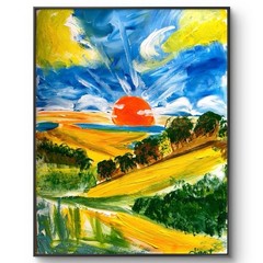 Original Art Landscape 11×14 Paper Expressionism Pop Art Abstract Painting
