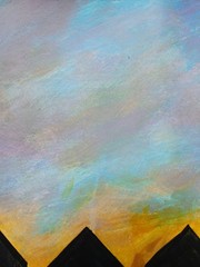 Abstract/Impressionism P Town 6A Cottages colorful Handmade Street Art Painting