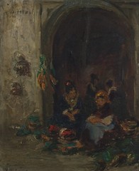 Camelia Whitehurst (American,1871-1936) Spanish Doorway Oil Painting Signed