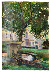 EUGENE DEULLY (1860-1933) SIGNED – OIL ON CANVAS – PEACOCK IN A GARDEN