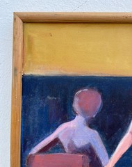 Expressionist Nude Women Poolside Modern Oil Painting Danish Art