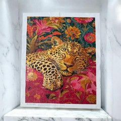 Sleeping Leopard Paint By Number Finished Artwork