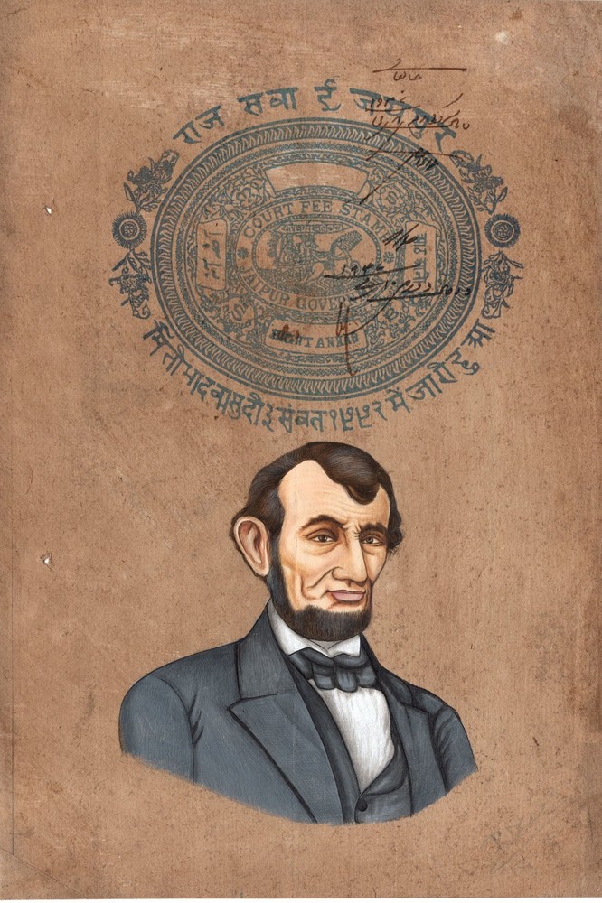 Abraham Lincoln Art Rare Handmade American President Miniature Portrait Painting