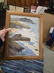 Nice Original Vintage watercolor painting Big Sur CA Coast California Seascape