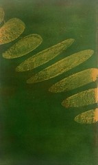 Original Abstract Acrylic Painting 3×5 Green Botanical Abstract Wall Art Nature