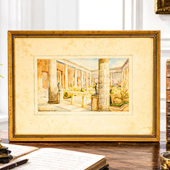 Grand Tour Antique Painting Casa dei Vettii Pompeii Italy Framed Neoclassical