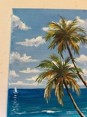 7 x 14 Original Acrylic Painting on Canvas….“Seaside“