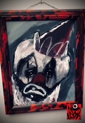 mr. lonely cholo ORIGINAL artwork painting by No No Ahhh ! clown clowns