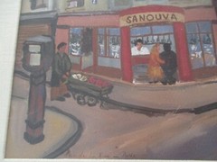 PARIS PAINTING 1954 EXHIBITED SAN FRANCISCO MUSUEM OF ART STREET SCENE MODERNIST