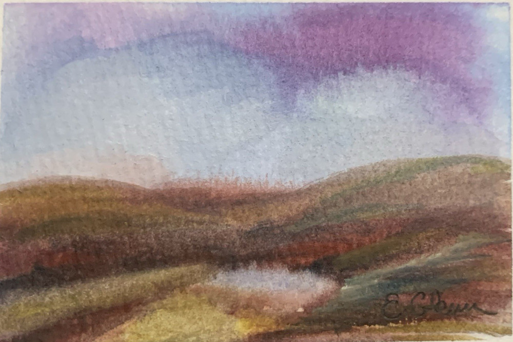 ACEO 3.5×2.5 Original Miniature Art Landscape Painting Watercolors Nature