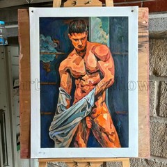 Original oil painting art Abstract male 100%hand-painted on canvas 16x24in #4473