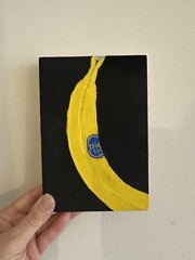 Outsider Art Acrylic Painting Chiquita Banana OOAK Signed Original 5.5×4