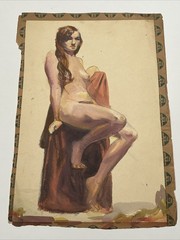 Antique Painting Pretty Woman Women Female Model Mystery Illustration 1930’s LOT