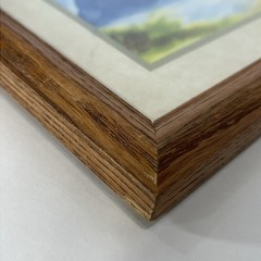 Vtg Wood Framed Artist Signed 1997 Matted Watercolor Painting