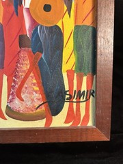 Original Laurent Casimir Haitian Abstract Figural Painting Art Canvas 9 X 11