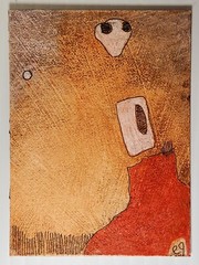 e9Art ACEO Being on Cliff outsider art brut naive