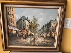 Retro Impressionist Cityscape Parisian Street Scene Painting~Henri Rogers~16×20
