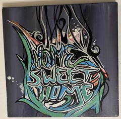 Original Dave Graffiti Art Painting „HOME SWEET HOME“ on Canvas 12×12 Inches