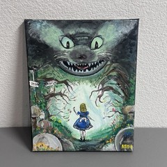 Alice In Wonderland 8×10 ORIGINAL ACRYLIC PAINTING Canvas Cheshire Cat