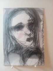 ACEO Original Painting pen & Watercolor OOAK 2.5″ x 3.5 not understand Woman