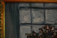 FRAMED SIGNED ORIGINAL OIL VIOLET FLOWERS ON POT A STILL LIFE ARTIST HECTO VIDAL