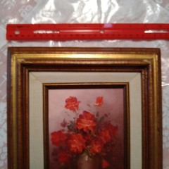 Robert Cox Oil Painting Still Life Roses 12×10″ Signed Wood Framed Vintage