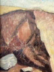 🔥 Fine Antique 1939 WPA California MINING Regionalist Landscape Oil Painting