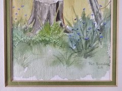 Vintage Original Signed Patricia Bardes Watercolor Painting 13.75×10.75 Framed